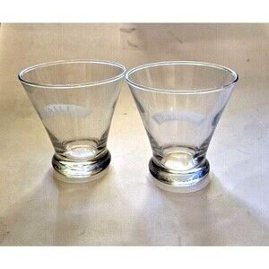 Baileys Flared Drink Glasses Irish Cream Set of 2 Lowball Cocktail Glass